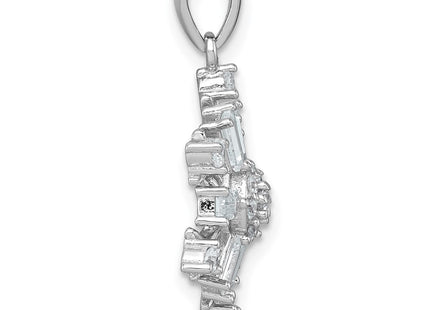 Sterling silver cubic zirconia snowflake pendant, alternate view