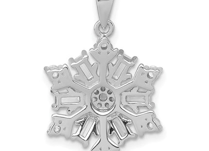 Sterling silver cubic zirconia snowflake pendant, another view