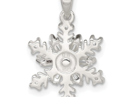 Sterling silver cubic zirconia snowflake pendant, another view
