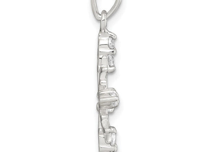 Sterling Silver Polished CZ Snowflake Pendant