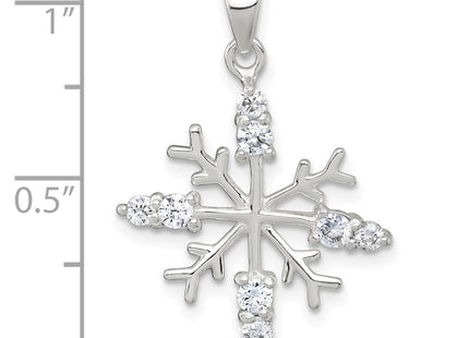 Sterling Silver Polished CZ Snowflake Pendant