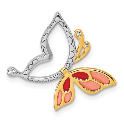 Sterling silver cubic zirconia butterfly chain
