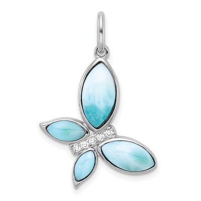 Sterling silver cubic zirconia butterfly pendant