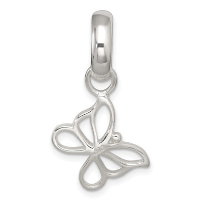 Sterling Silver Polished Cut-out Butterfly Pendant