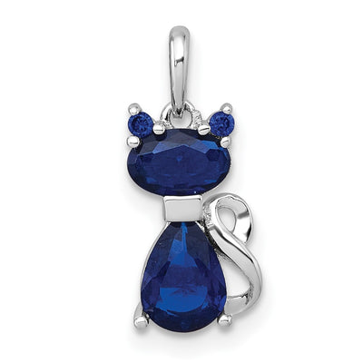 Sterling silver sapphire pendant