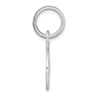 Sterling Silver Polished Cut-out 3-leaf Clover in Circle Pendant