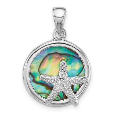 Sterling silver abalone starfish pendant