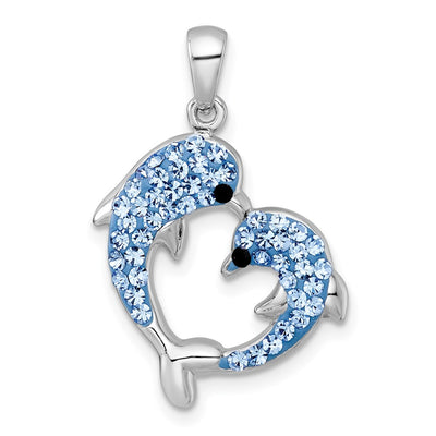 Sterling silver crystal heart pendant