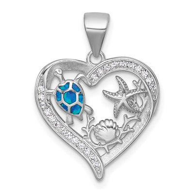 Sterling silver cubic zirconia heart pendant