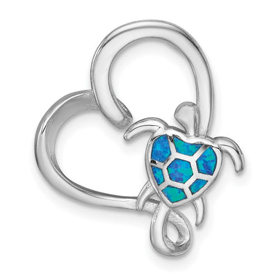 Sterling silver opal heart chain