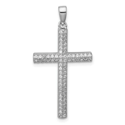 Sterling silver cubic zirconia cross pendant