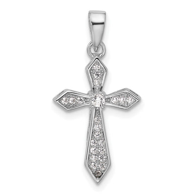 Sterling silver cubic zirconia cross pendant