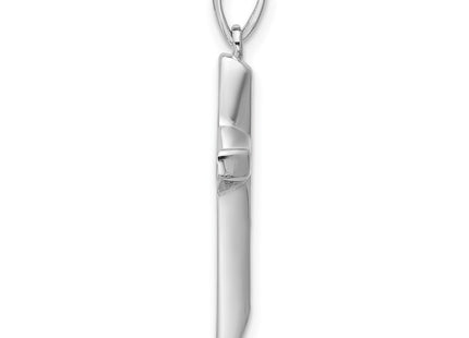 Sterling silver cubic zirconia cross pendant, alternate view