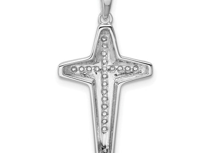 Sterling silver cubic zirconia cross pendant, another view