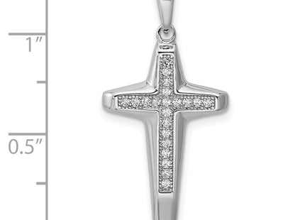 Sterling silver cubic zirconia cross pendant, further view