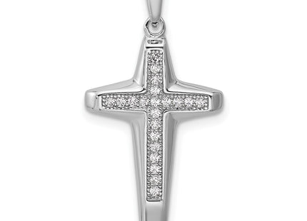 Sterling silver cubic zirconia cross pendant