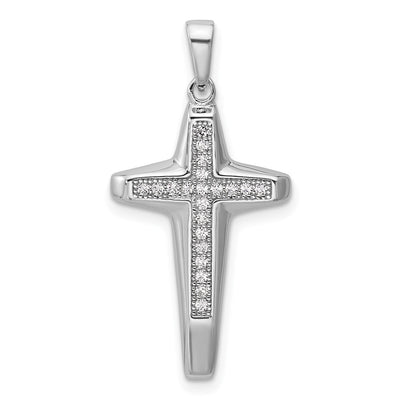 Sterling silver cubic zirconia cross pendant