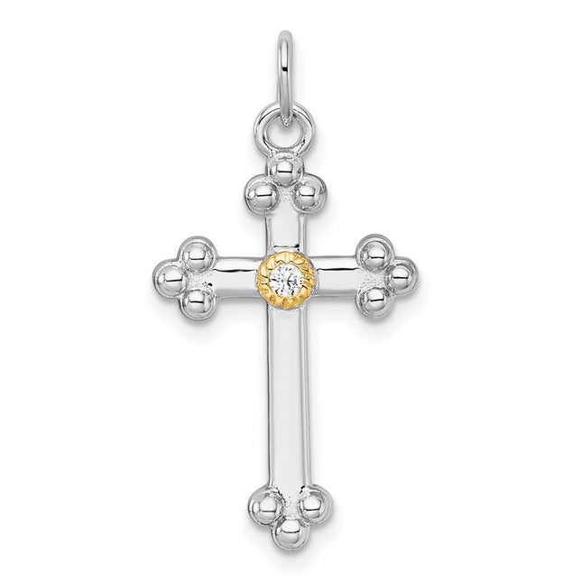 Silver/14k Two-Tone Pendants Style QC11611 - Classique Jewelry Inc.