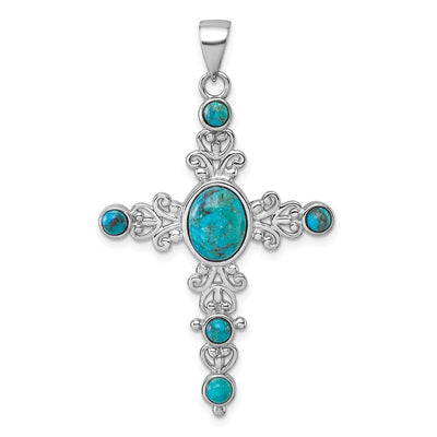 Sterling silver turquoise cross pendant