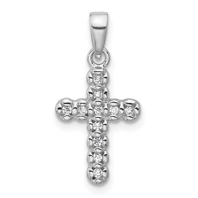Sterling silver cubic zirconia cross pendant