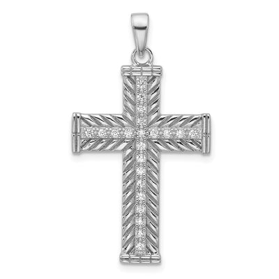 Sterling silver cubic zirconia cross pendant