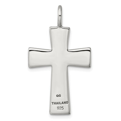 Sterling Silver Antiqued Polished Celtic Knot Cross Pendant