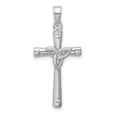 Sterling silver cubic zirconia cross pendant