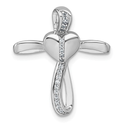 Sterling silver cubic zirconia cross chain