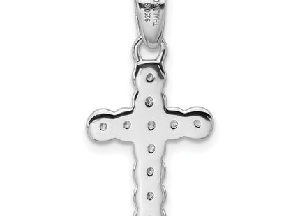 Sterling silver cubic zirconia cross pendant, another view