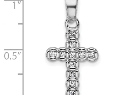 Sterling silver cubic zirconia cross pendant, further view