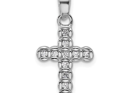 Sterling silver cubic zirconia cross pendant
