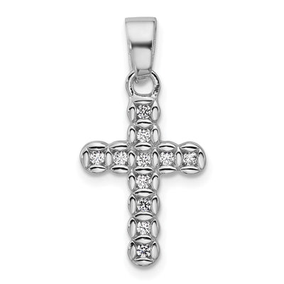 Sterling silver cubic zirconia cross pendant