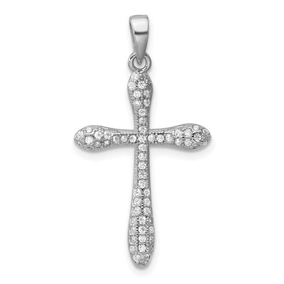 Sterling silver cubic zirconia cross pendant