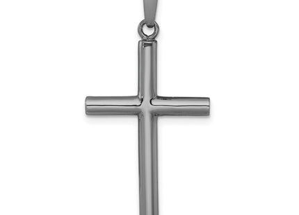 Sterling Silver Ruthenium-plated Polished Hollow Latin Cross Pendant (Style QC11641)