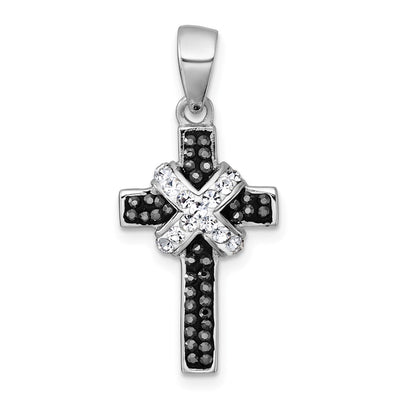 Sterling silver crystal cross pendant