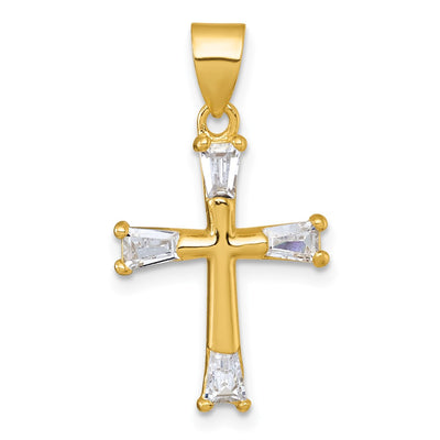 Sterling silver cubic zirconia cross pendant