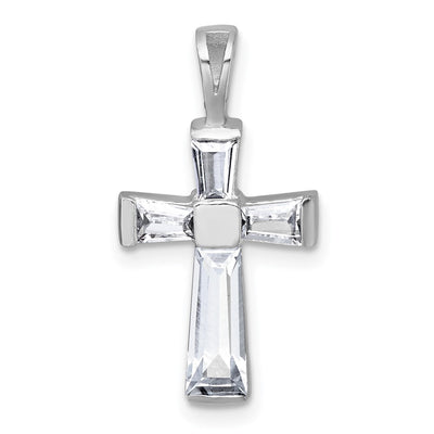 Sterling silver cubic zirconia cross pendant