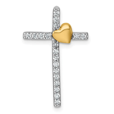 Sterling silver cubic zirconia cross chain