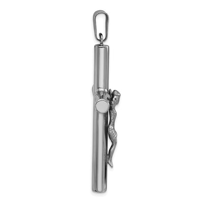 Sterling Silver Ruthenium-plated Polished Crucifix Pendant, 62.7 x 33.6mm