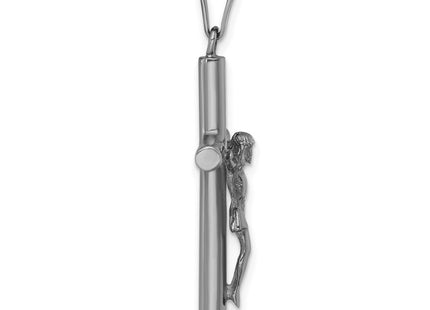 Sterling Silver Ruthenium-plated Polished Crucifix Pendant (Style QC11651)