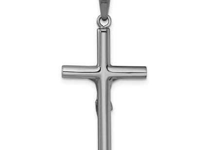 Sterling Silver Ruthenium-plated Polished Crucifix Pendant (Style QC11651)