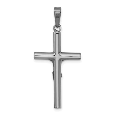 Sterling Silver Ruthenium-plated Polished Crucifix Pendant, 42.4 x 19.3mm