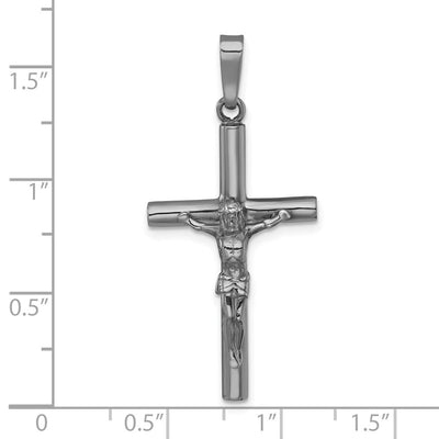 Sterling Silver Ruthenium-plated Polished Crucifix Pendant, 42.4 x 19.3mm