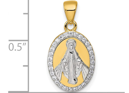 Sterling silver miraculous medal pendant, further view