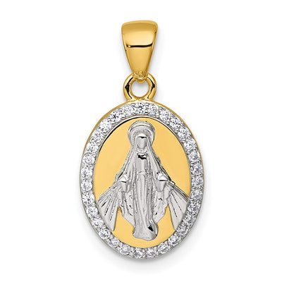 Sterling silver miraculous medal pendant