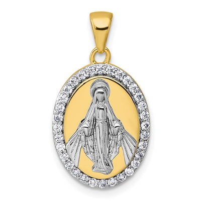 Sterling silver miraculous medal pendant