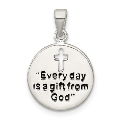 Sterling silver disc pendant