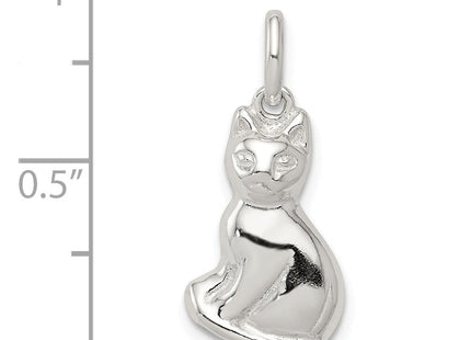 Sterling Silver Cat Charm (Style QC126)