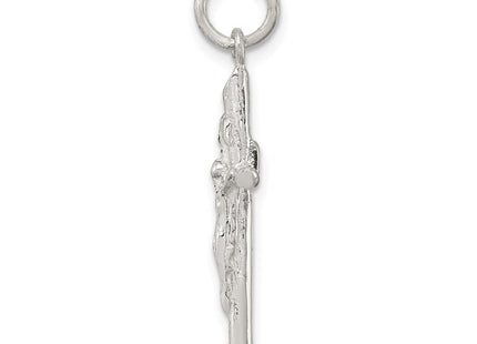 Sterling silver crucifix pendant, alternate view