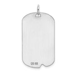 SS Rhodium-plated Polished Front/Satin Back Engravable Dog Tag view 2